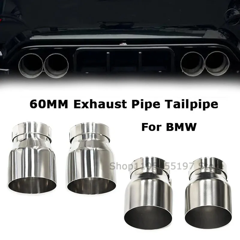 

2/4pcs 60MM Stainless Steel Exhaust Pipe Tailpipe Direct-mounted Exhaust Nozzle Suitable for BMW M235i M240i F20 F21 M135i M140i