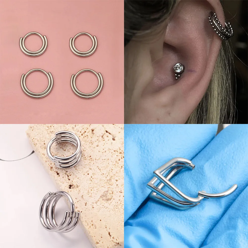 ASTM F136 Titan-Legierung Hypoallergene Minimalistische Ohrringe: Modischer Zirkonia-Freier Nasenpiercing-Ring für Männer und Frauen – Detail 7
