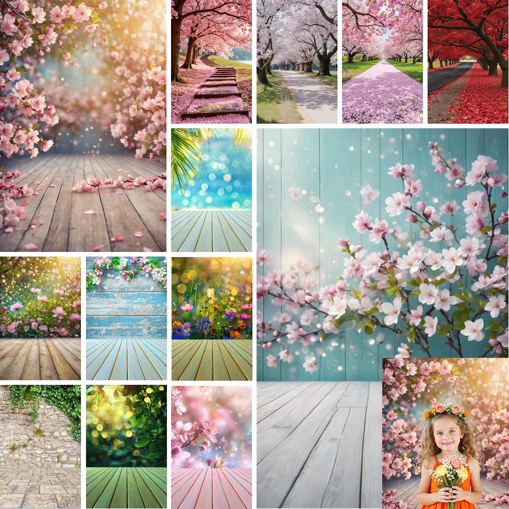

MOON.QG Spring Flower Backdrop Wedding Nature Outdoor Garden Floral Bridal Baby Birthday Photo Background Cake Smash Backdrop