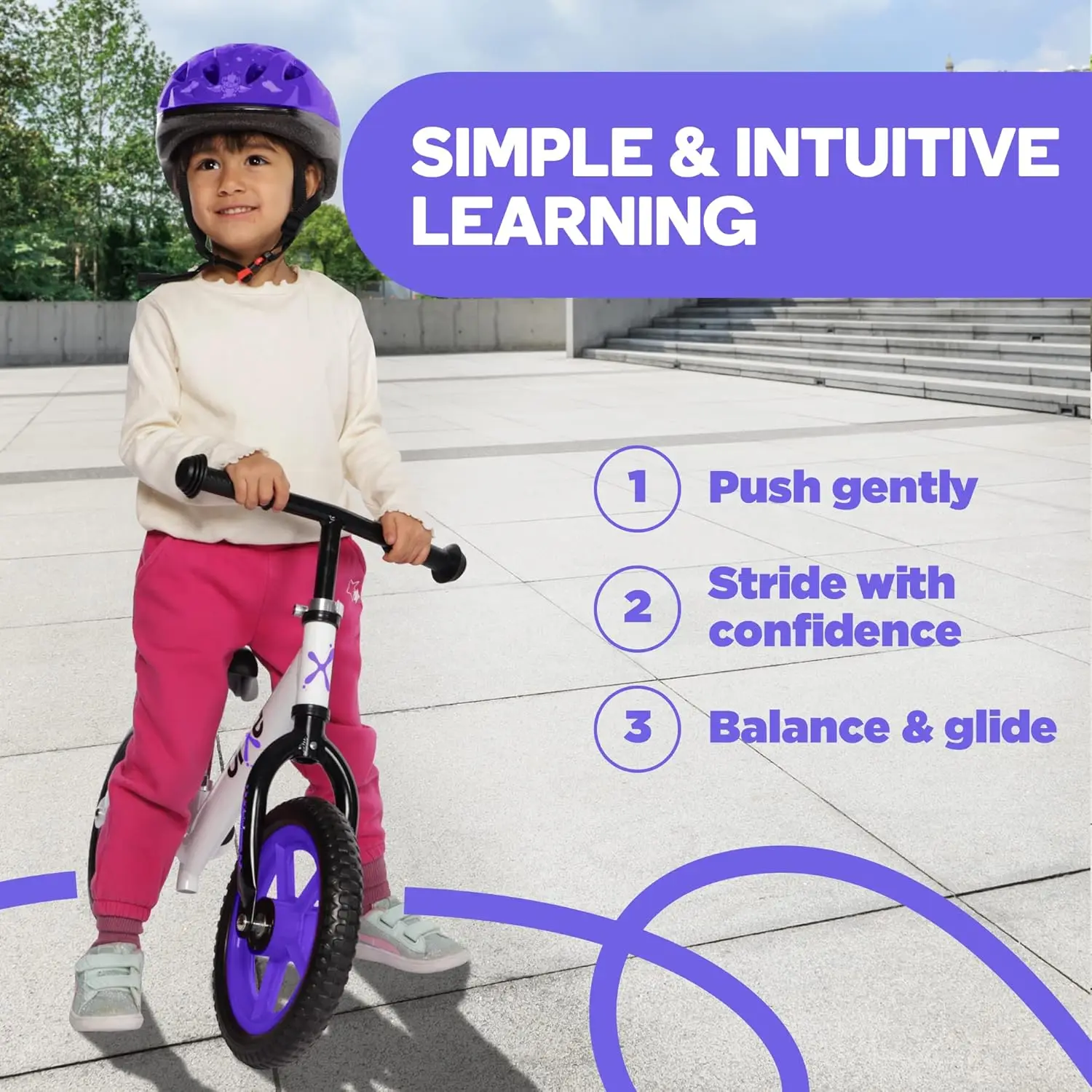 Violet (4LBS) Vélo d'équilibre en aluminium pour enfants et tout-petits - Vélo d'entraînement sportif sans pédale de 12 po pour enfants âgés de 3,4,5,6.