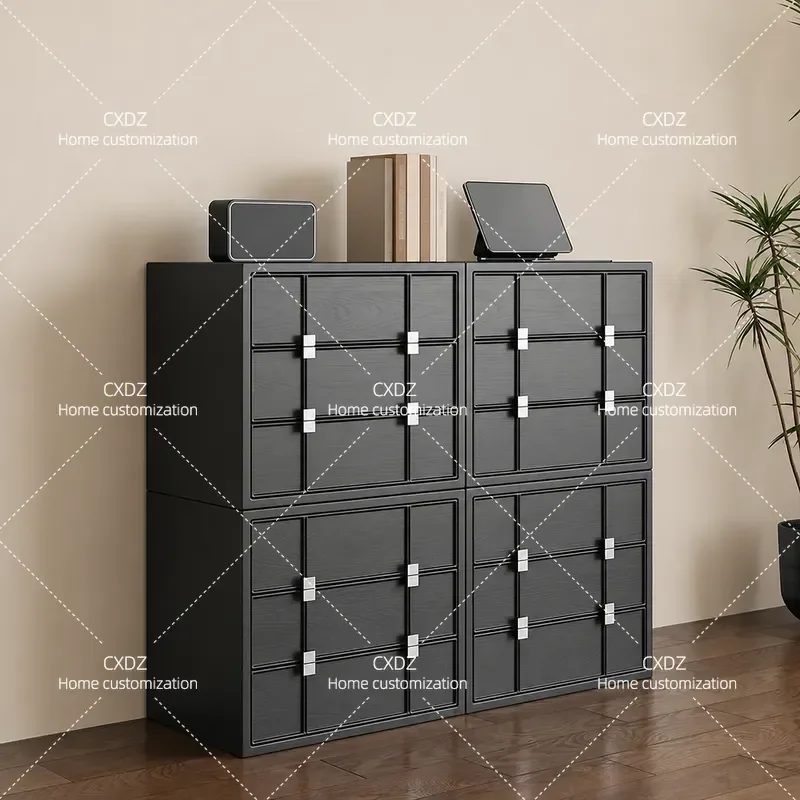 Medieval style chessboard module locker, bedroom side cabinet, floor-to-ceiling living room TV cabinet, storage drawer, chest