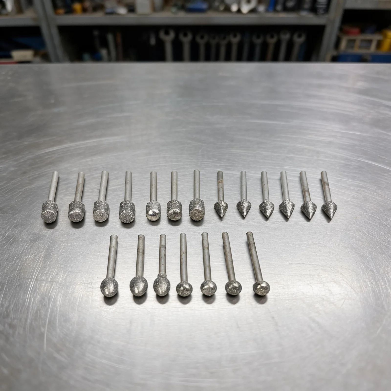 20 Diamond Burr Bits with 3mm Shank for Rotary Tools Used in Detailed Grinding Engraving Polishing and For Carving Work