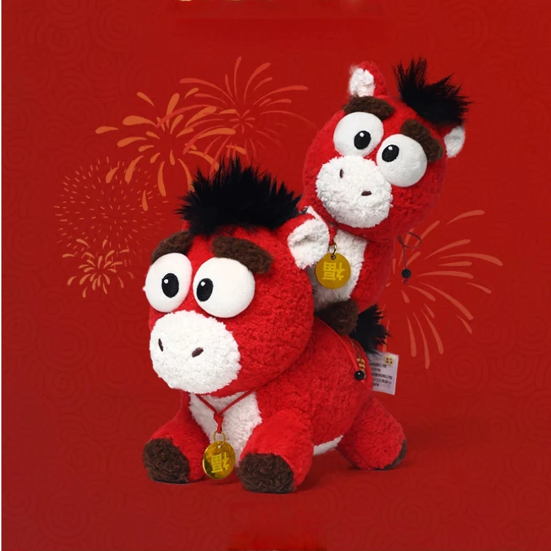 

Horse Year Mascot Plush Toy Zodiac Animal Stuffed Doll New Year Gift Cute Logo Lucky Charm High Quality Plush Toy for Children