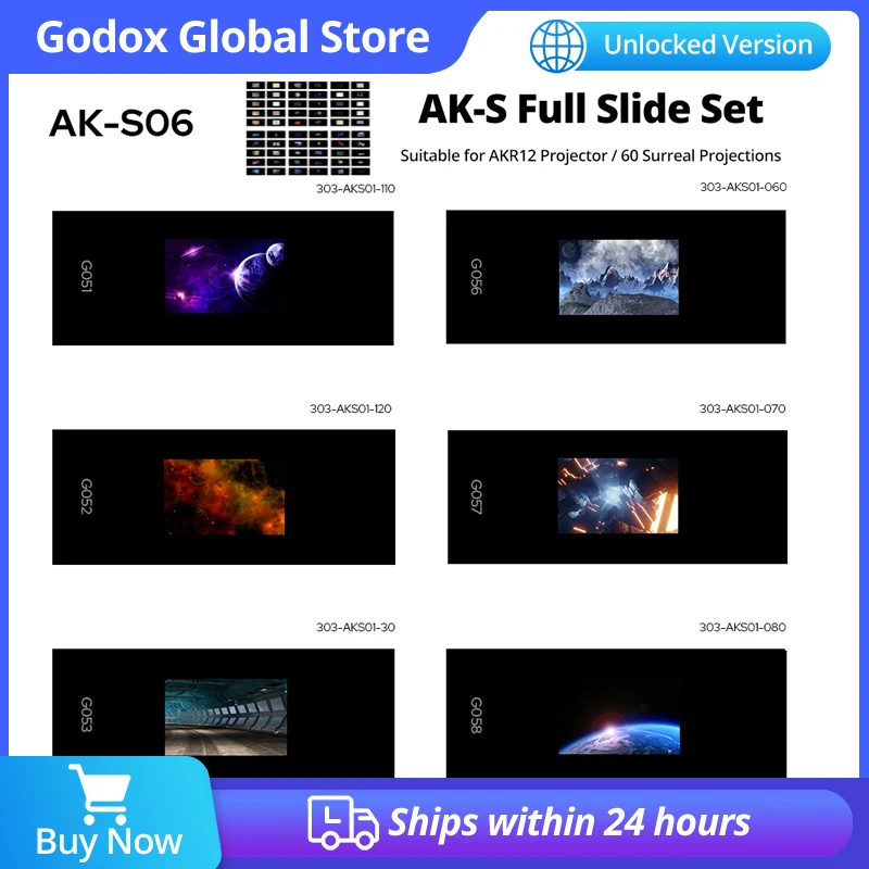 Godox AK-S01 AK-S02 AK-S03 AK-S04 AK-S05 AK-S06 AK-S Slide Set Projection AttachmentAccessories for Godox AK-R21 Camera Flash