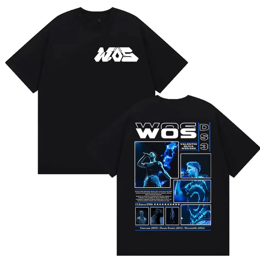 Camiseta de rapero Wos Ds3 Tour 2025, nuevo álbum Merch, ropa para hombre, camisetas Vintage de gran tamaño, camisetas de manga corta con cuello redondo de verano