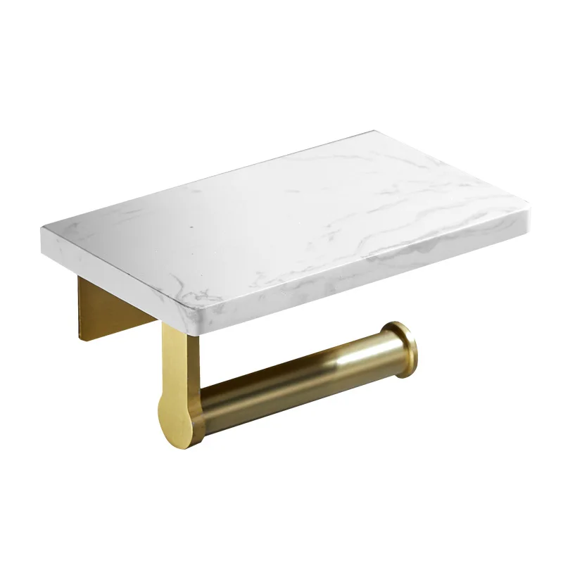 

Marble tissue holder Toilet toilet roll paper holder Nordic mobile phone rack Bathroom wall hanging free