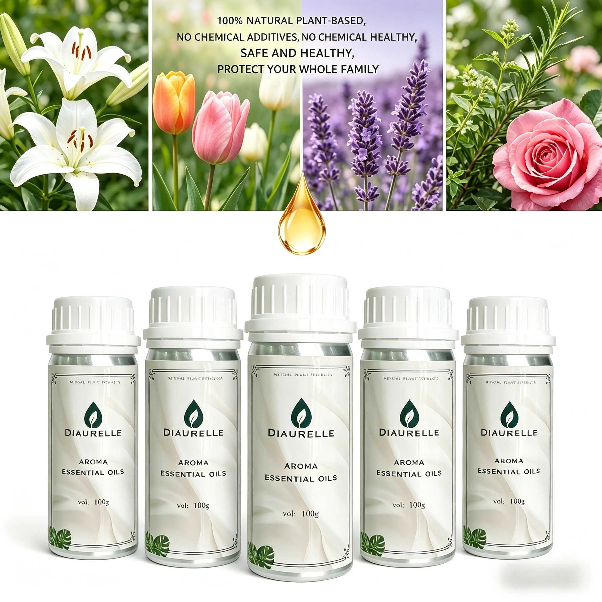 No Man Land Roses100mL Essential Oil Air Freshener Spray Home Purifier Compatible with Aroma Diffuser Brand Perfume