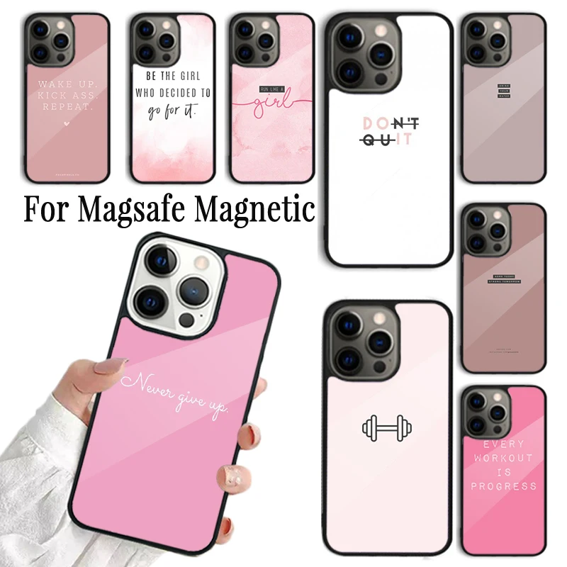 Coque Phone Case For iPhone 16 15 14 13 12 Mini 11 Pro Max Plus Magsafe Magnetic Wireless Charging Cover Fitness Girl Gym