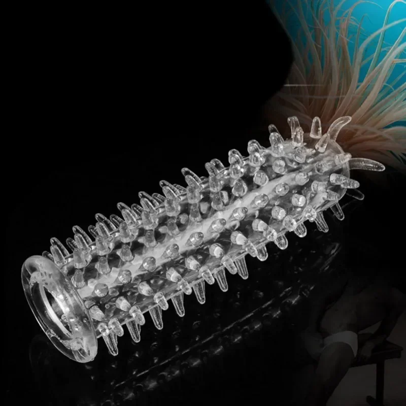 الواقي الذكري العمود الفقري كريستال خواتم الديك الكبار الذكور الجنس المنتج الواقي الذكري قابلة لإعادة الاستخدام ألعاب مثيرة القضيب الأكمام تأخير تمديد دسار غطاء #2