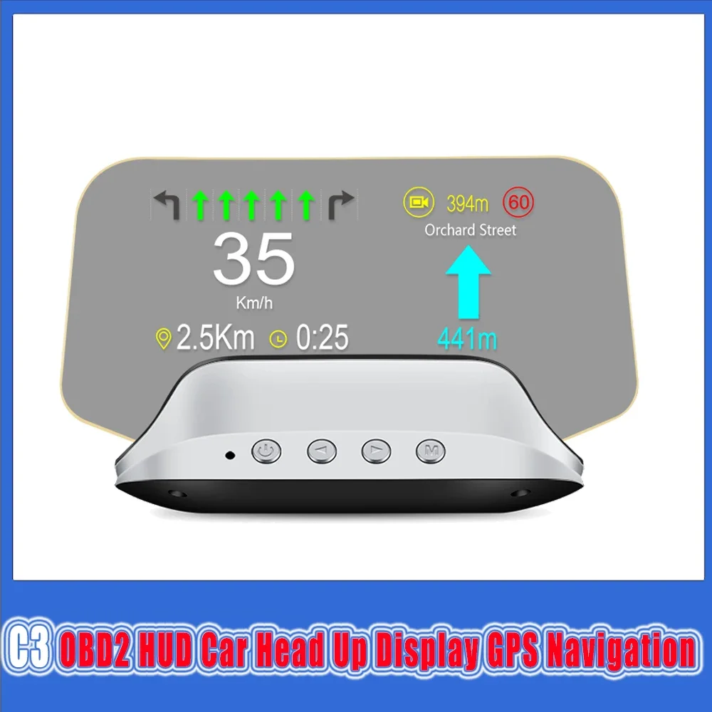 C3 Obd2 Head Up Display Electronic Speedometer Glass Projection on-board Computer C3/Plus GPS Navi Digital Speedometer Hud Obd2