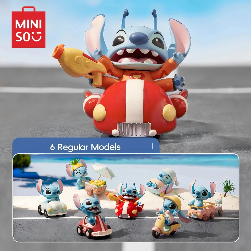 【Miniso】Figuras de la serie Lilo & Stitch de Miniso, adornos de escritorio, 5 tipos de juguetes de moda, regalos navideños, regalos de cumpleaños
