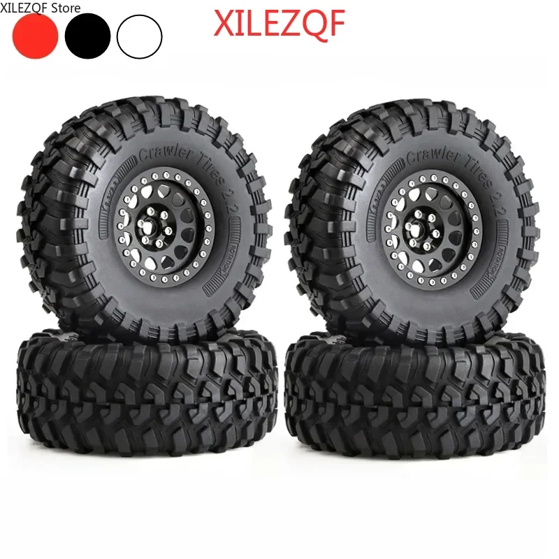 

Premium 130mm Metal Beadlock Wheels with Tires for Axial SCX10 TRX-4 Crawlers, 2.2" RC Alloy Wheel Set, Value Pack Upgrade