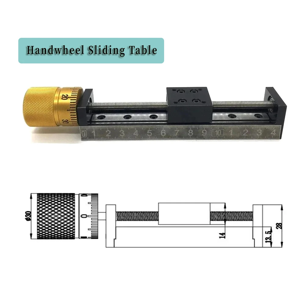 Imagem -05 - Mini Manual Módulo Linear Volante Linha Precisão Rail Parafuso Trapezoidal 112 mm Pitcht-tipo Slide Table 50300 mm Curso