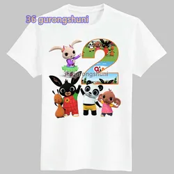 T Shirt Boys T Shirts Rabbits Kids Tshirt 2 3 old Birthday cartoon Anime T-shirts Bunny Tops For Girls-clothing Children Clothes