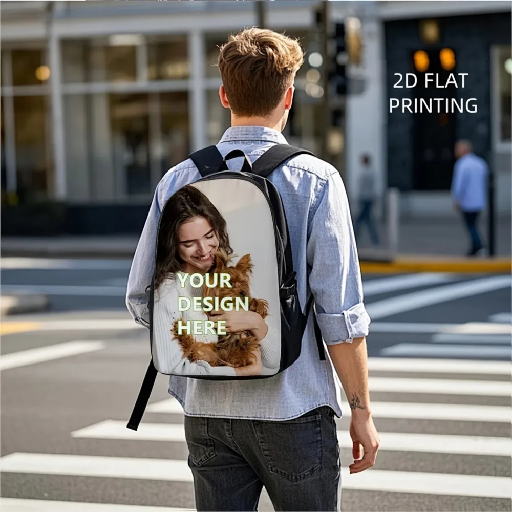 Custom Personalized Photo Backpack, Upload Your Name/Photo/Logo, Personality Casual Backpack For Men Women, Perfect for College