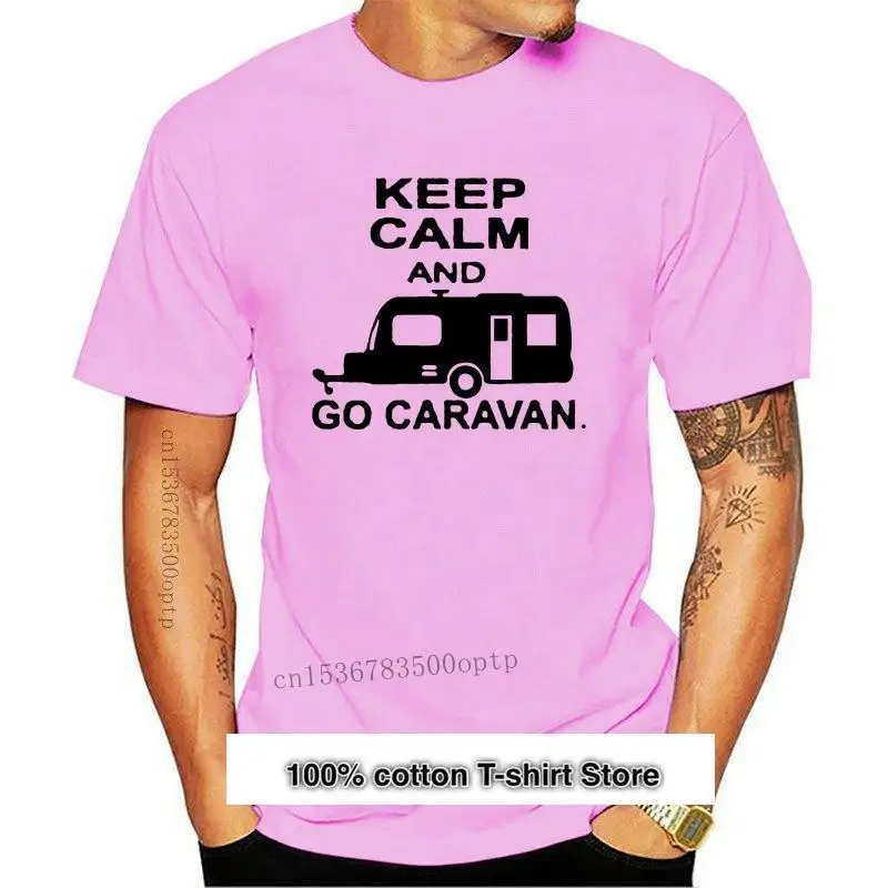 Ropa para hombre nueva caravana, mantén la calma Y GO CARAVAN. Logotipo de CAMPING Camiseta para hombre, HUMOUR