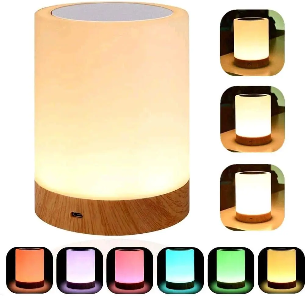 

Smart LED Night Light,Portable Bedside Table Lamp,Room decorating items,USB Rechargeable Tabletop lighting for Kids Bedroom Camp