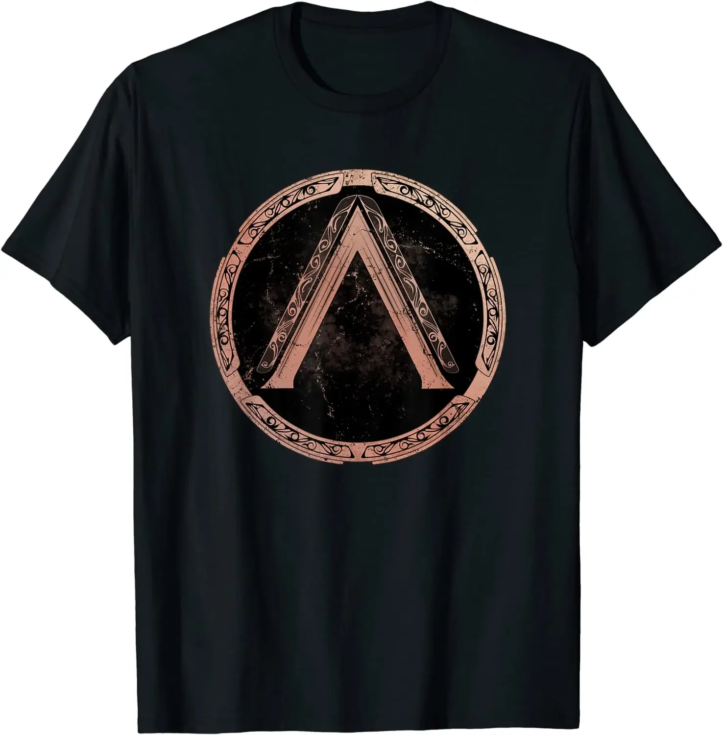 Spartan Lambda Symbol Shield Men TShirt Short Sleeve Casual 100% Cotton O-Neck Summer TShirt oversized t shirt men clothing 2024