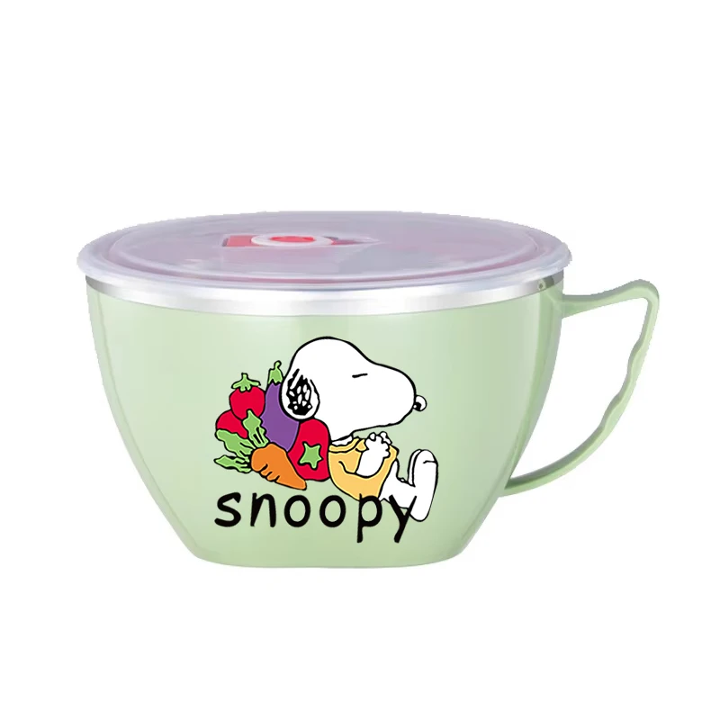 SNOOPYS Stainless Steel Insulated Lunch Box Food Container Bowl with Handle Soup Bowl Instant Noodle Mixing Bowl Birthday Gift