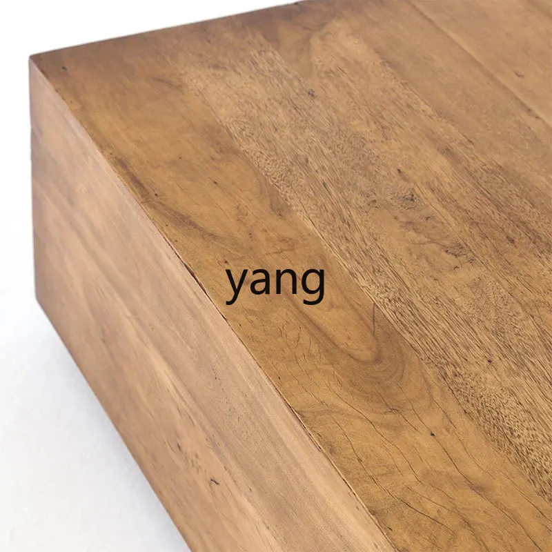 LHH  coffee table solid wood retro square medieval log floor-to-ceiling living room household side table