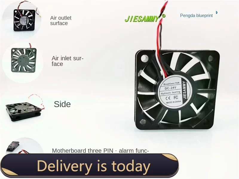 Nuova funzione di allarme cuscinetto idraulico JIESAMMY 5010 5CM 24V 0.12A ventola di raffreddamento a frequenza variabile 50*50*10MM