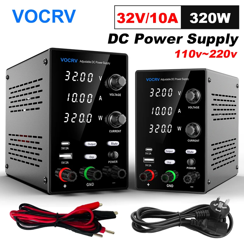 

VOCRV Adjustable DC power supply UPS3210 Laboratory Maintenance Workbench 32V 10.5A Voltage Current Regulator AC 220V 110V