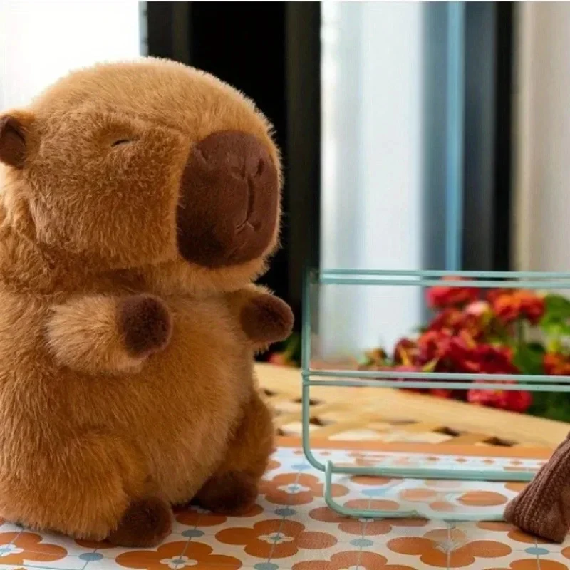 Cute Capybara Plush Toy Stuffed Animals Capibara with Turtle Backpack Kapibala Soft Doll Kids Toys Birthday Christmas Gift