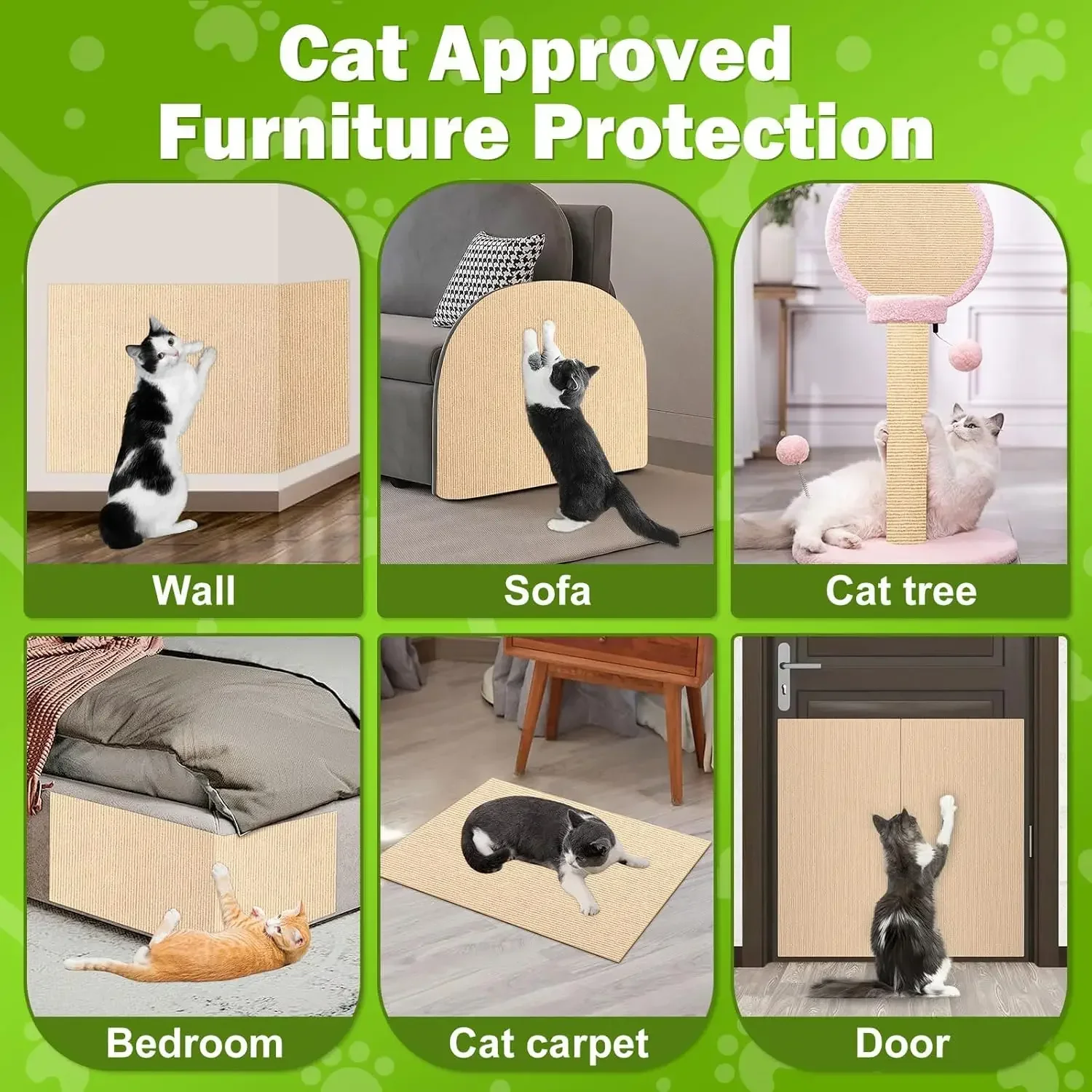 Trimmable Self-Adhesive Carpet Cats Scratch Board Wall Anti Cat Scratch Sofa Diy Cats Scratch Board Sofa Protection Paws Sharpen