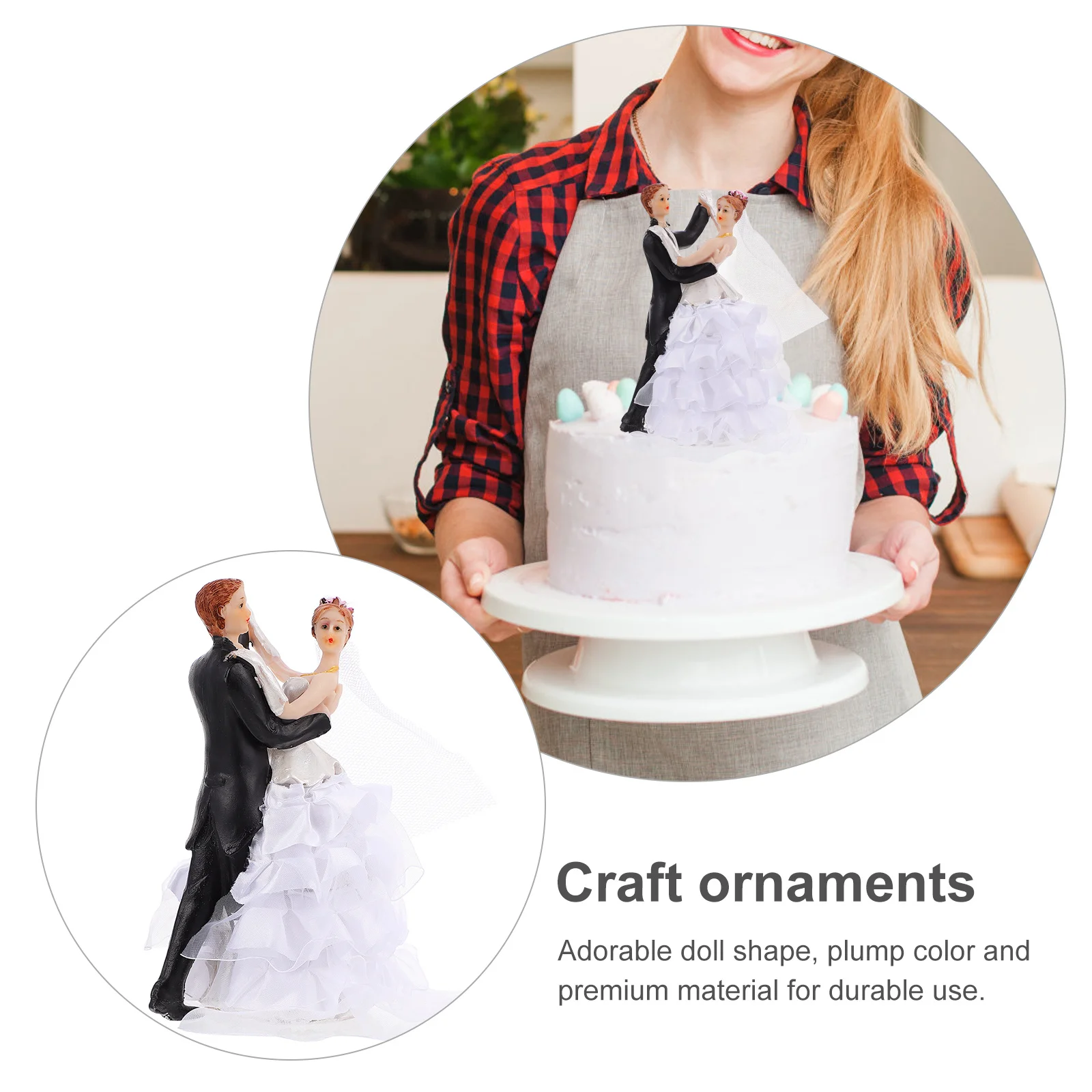 

1Pcs Bride Groom Couple Wedding Cake Decor Small Adorable Design Party Ornament Home Desktop Decoration Wedding Cake Decor