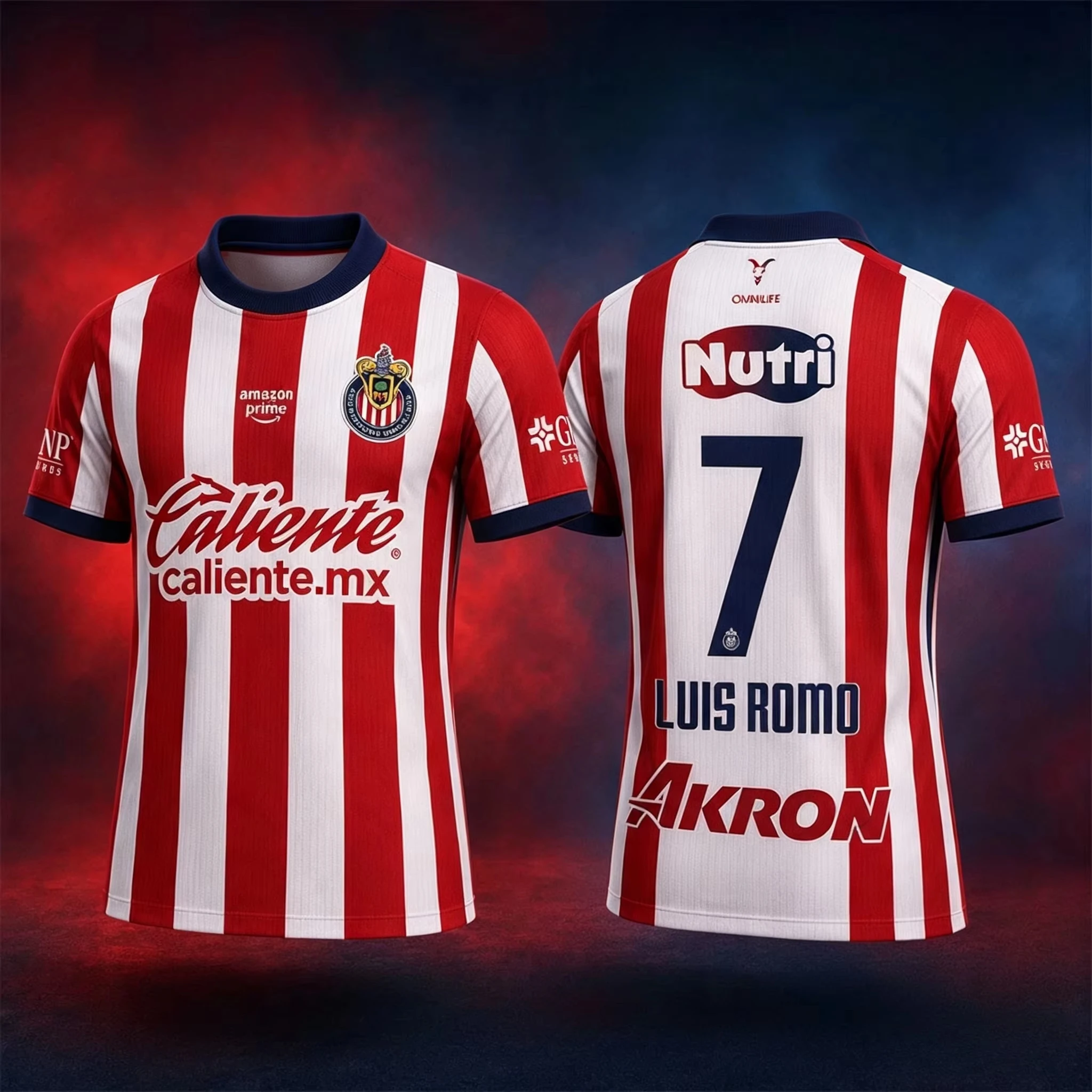 2026 Guadalajara Chivas Luis Romo 7# Football Jersey, Men Summer 3D Sports Football T-shirt, Breathable Quick Drying Clothing