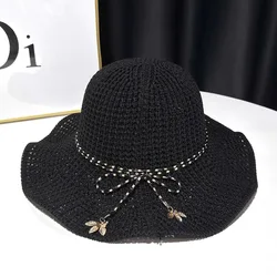 New Fashion Summer Large Bucket Hat For Women Solid Beach Sun Hats With Belt Female Lady Outdoor Fisherman Cap Bonnet Gift