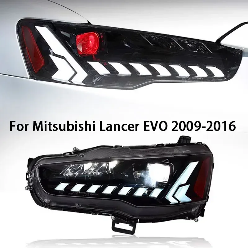

Head Lights For Mitsubishi Lancer LED Headlight 2008-2016 Headlights Lancer DRL Turn Signal High Beam Angel Eye Projector Lens