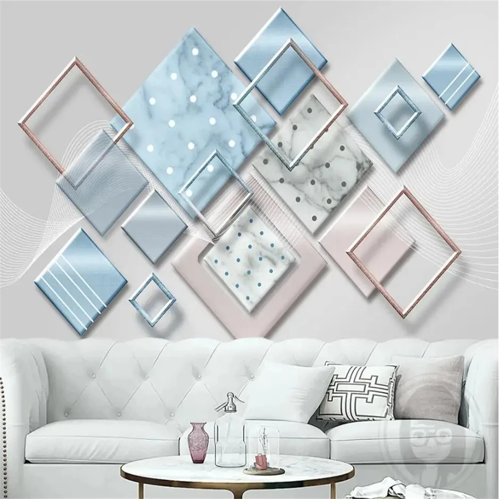 

Фотообои 3D на заказ, геометрическая мозаика, современный минималистичный дизайн, фон для телевизора, обои для стен, декор для дома.