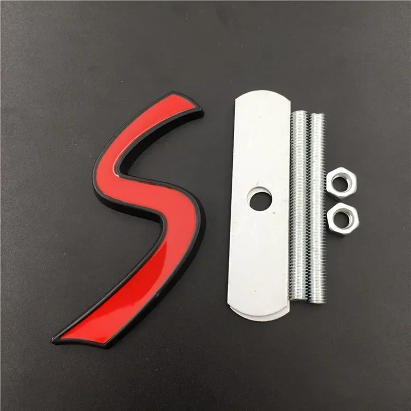 3D Metal Mini Cooper S Front Grille Badge Emblem Sticker Decal for Mini R50 R52 R53 R56 R57 R58 F55 F56 Car Styling Accessories