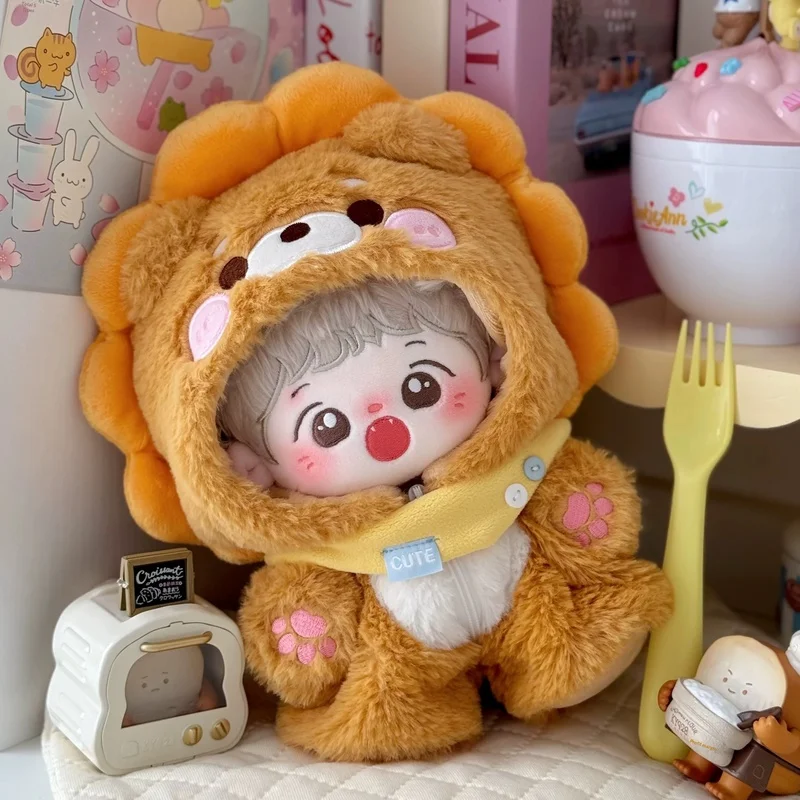 In Stock 20cm Plush Doll Clothes Cute Animal Series Rabbit Fur Hooded Jumpsuit Cute Winter Outfit for Doll Kawaii Gift Xmas Gift