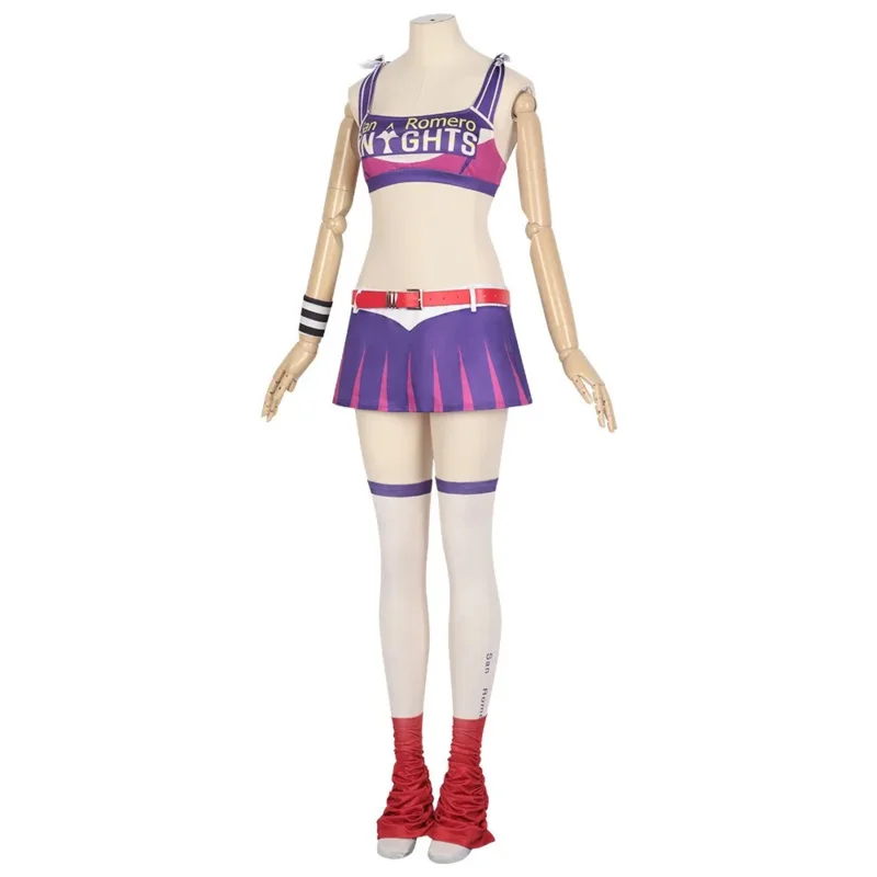 Game Lollipop Chainsaw Juliet Starling Cosplay Costume Women Tops Skirt Accessories Full Set Female Role Play Uniform Halloween