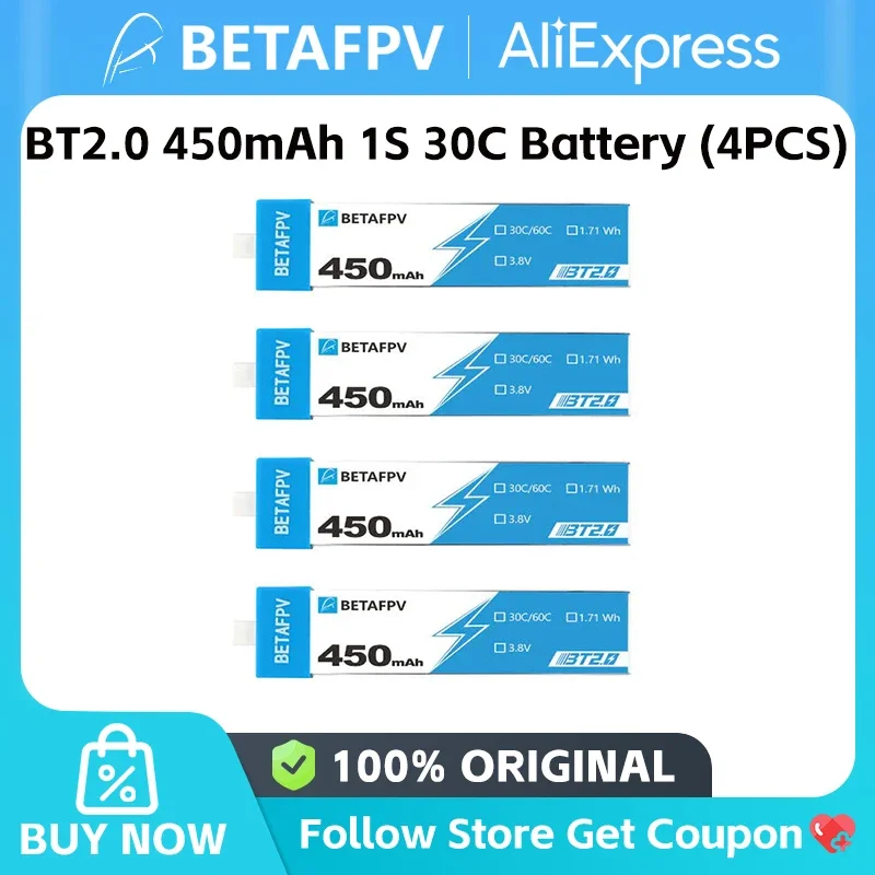 BETAFPV RC Battery BT2.0 450mAh 550mAh 1S 30C BETAFPV FPV Kit Racing Drone Original  FPV Lipo BT2.0 Connector