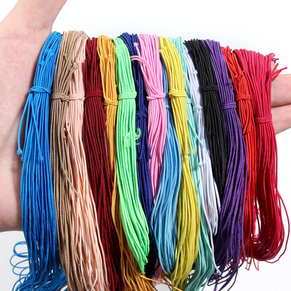 25Yard 1mm Elastic Rubber Colorful Rope Line Braided Elastic Cord Beading Threads Stretch String For DIY Bracelet Jewelry Making