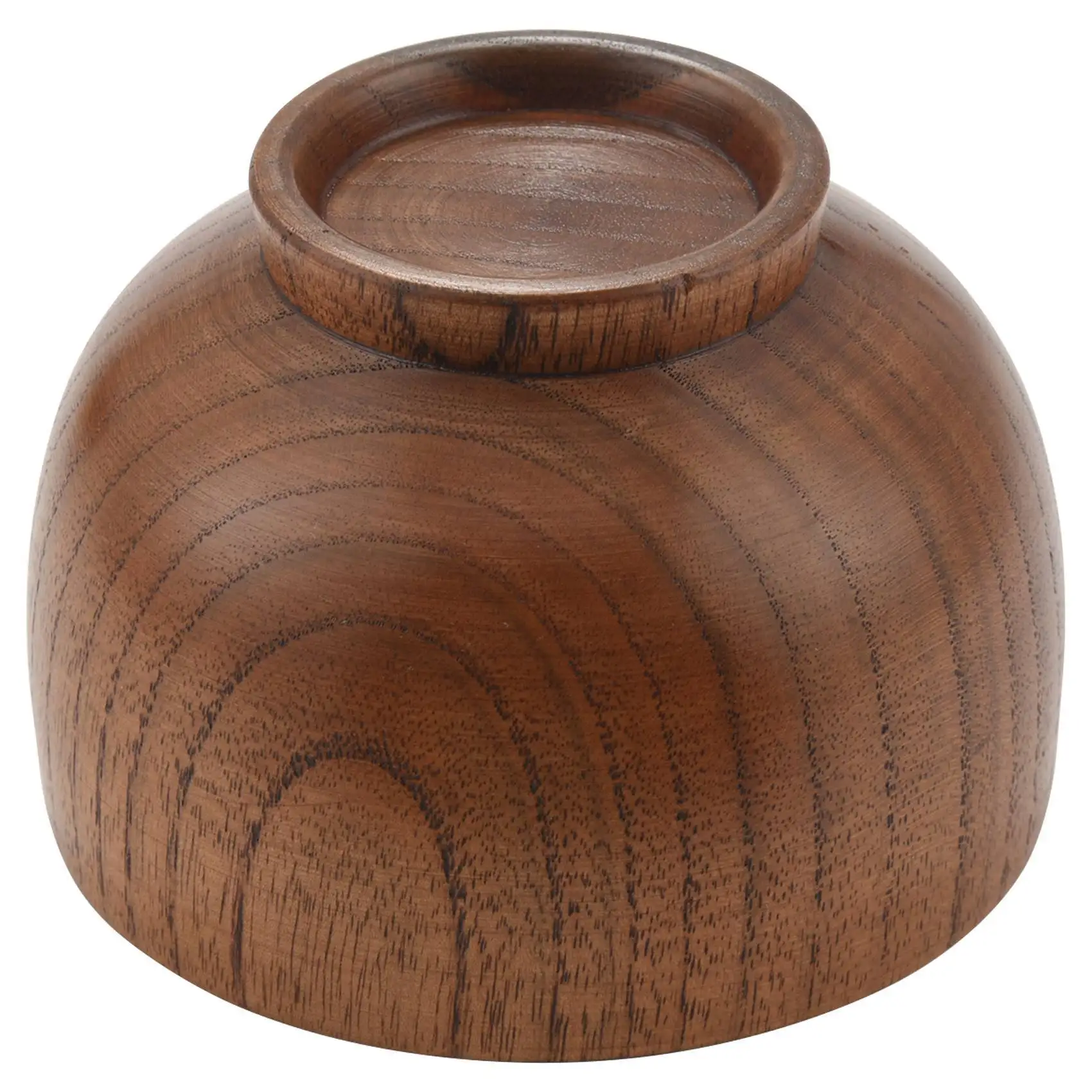 AINY-8 Pieces Wooden Handmade Bowl And Spoon For For Rice Miso Serving Home Kitchen Tableware