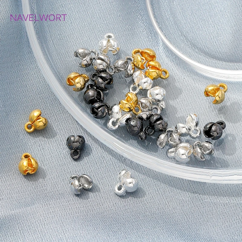 18K Gold Plated Brass Crimp Beads Clamping Beads,End Caps For Jewelry,For DIY Jewelry Making Accessories,Caps For Bracelet image 5