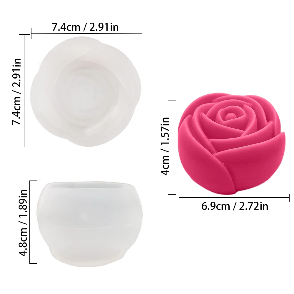 New Rose Silicone 3D Soap Mold Cake Mold Candle Mold Cupcake Jelly Candy Chocolate Decoration Baking Tool Kitchen Accessory