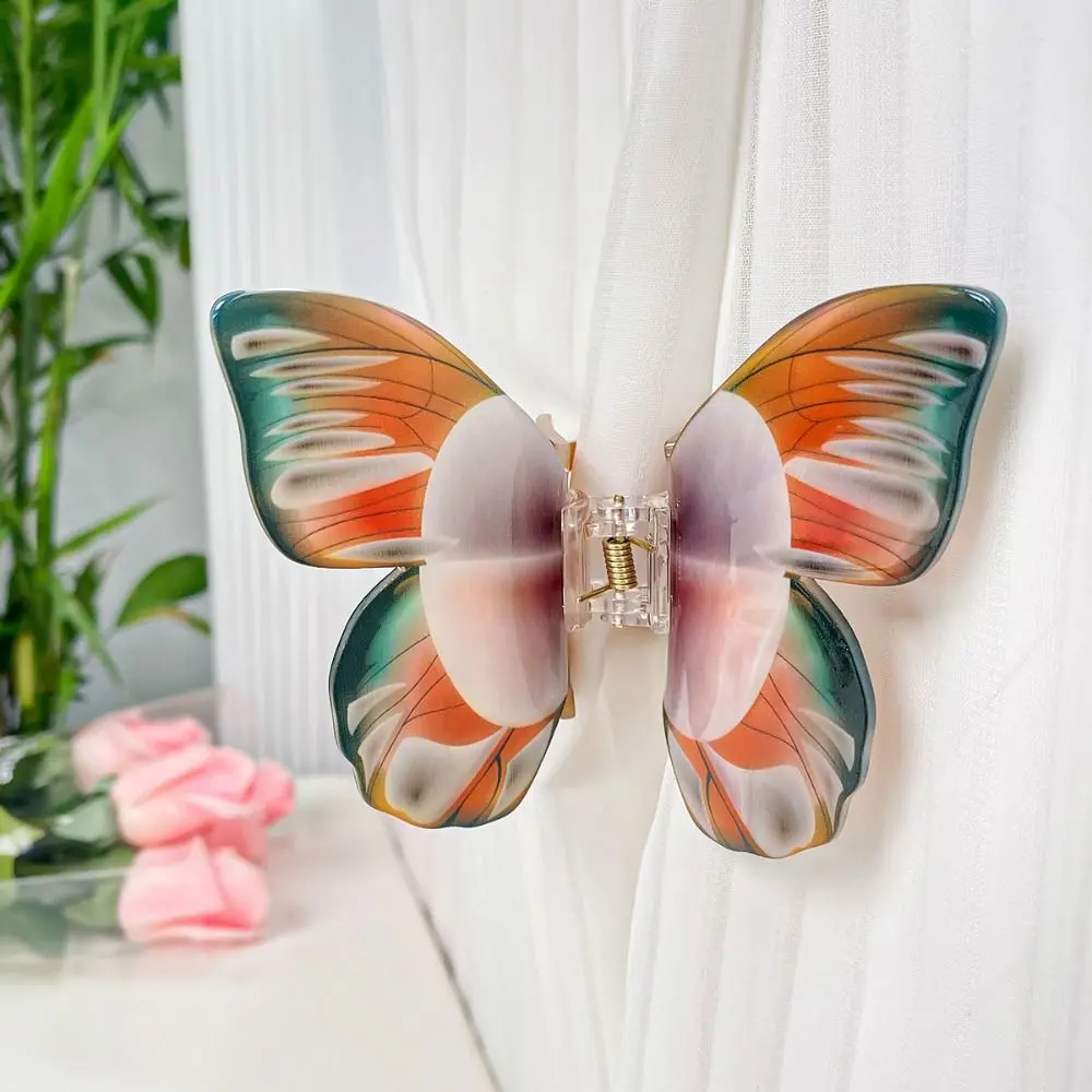 

Cute Animals Butterfly Hair Claw Printing Acrylic Butterfly Hair Clip Headdress Grab Clip Large Shark Clip Daily