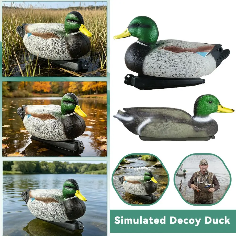 Floating Duck Decoy 3D Realistic Hunting Plastic Lure with Keel for Outdoor Fishing Garden Pool Yard Decoration Accessories