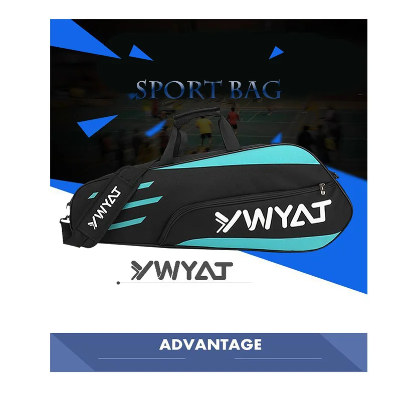 Nylon Waterproof Badminton Racquet Backpack Badminton Bag Sports Training Fitness Racket Bags Men Women Large Capacity Gym Bag