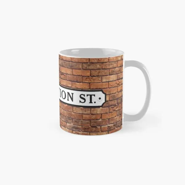 Brick Wall Classic  Mug Cup Design Gifts Drinkware Handle Round Tea Printed Image Picture Photo Coffee Simple