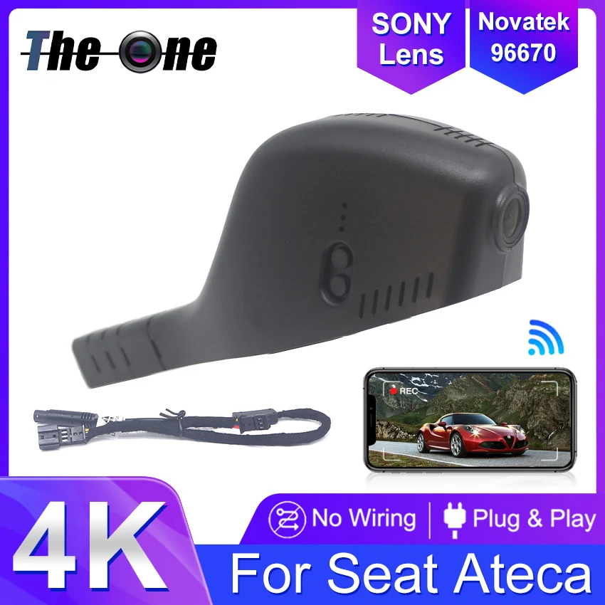 For Seat Ateca 2018~2025 Front and Rear 4K Plug and Play Dash Cam for Car Camera Recorder Dashcam WIFI Car Dvr Recording Devices