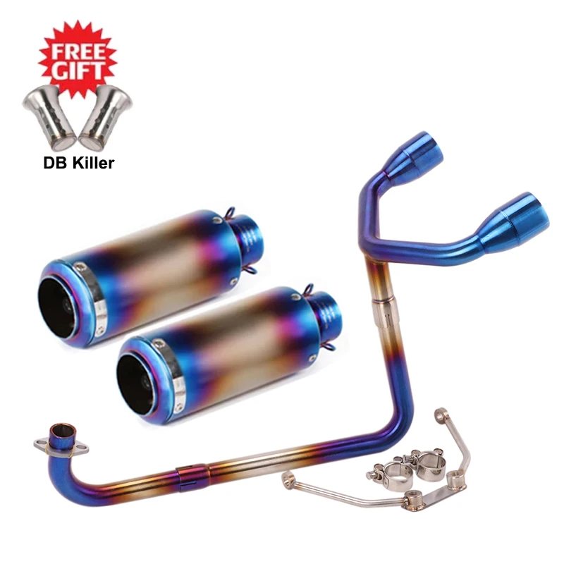 For Honda GROM MSX125 MSX 125 SF125 Motorcycle Exhaust Full System Modify Double Hole Escape Moto Muffler 51mm Front Link Pipe