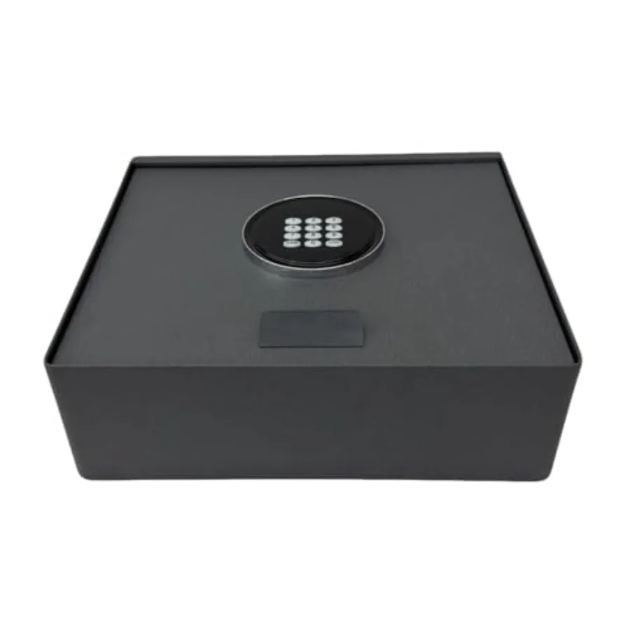 

Цифровой сейф для отеля с электронным кодовым замком, серый, с открытым верхом, доступ к запасному ключу, встроенный LED-дисплей