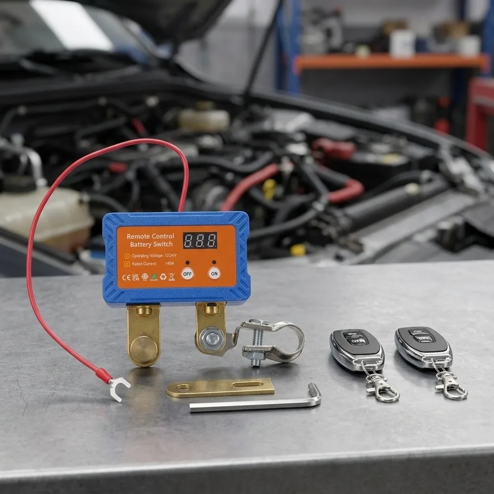 12V 24V For Battery Disconnect Switch 140A Remote Activation with Voltage Readout for Car Truck Tractor Boat Applications