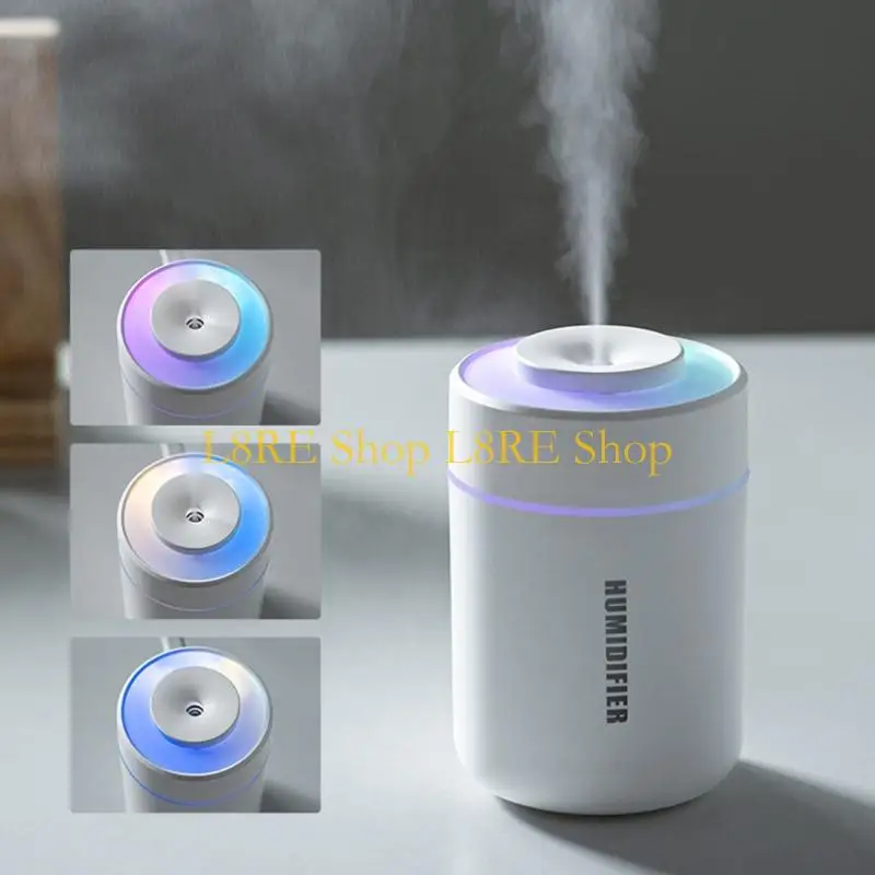 L8RE Portable Quiet Humidifier with Low Noise Design and Color Changing Ambients Light for Own and Automotive Space